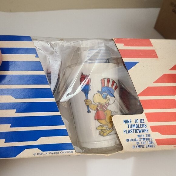 NIB 1984 Olympics LOS ANGELES LA 9 Plastic Cups - Picture 4 of 7